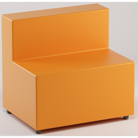 Pouf rettangolare con schienale imbottito